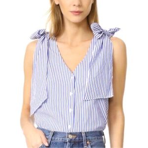 J.O.A. Los Angeles Ribbon Shoulder Striped Button Down